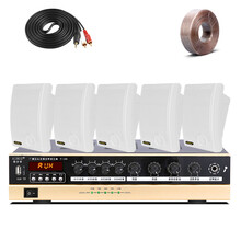 爱步者（aibuz） 壁挂式音响挂壁喇叭吊顶音箱超市店铺餐厅背景音乐吸顶天花壁挂音响套装 5个白壁挂音箱+150W四分区功放+50米线