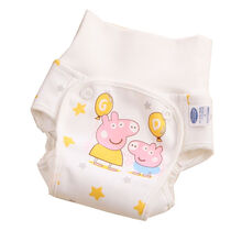 雅婴世族（YAYINGSHIZU） 婴儿尿布裤纯棉防水尿布兜防漏透气可洗夏新生儿尿布 小猪 S码适合5-12斤
