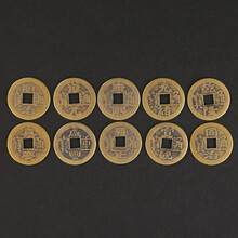 铜欣祥 纯铜仿古五帝钱六帝钱十帝钱散装古铜钱摆件 一套10个