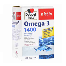 【JD物流】Doppelherz德国进口双心高浓缩深海鱼油儿童青少年成年人中老年人鱼油 药房版 深海鱼油1400 120粒 德国直邮原装进口
