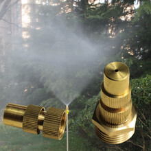 江影清全铜可调雾化喷嘴 工地除尘降温喷头 园艺养护水雾4分 插内径6毫米软管直喷