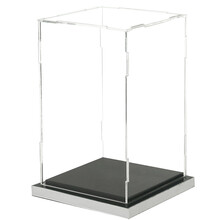 莞华展示盒拼装高透明亚克力模型玩具摆件收纳防尘盒子 18x14x20cm 无边+镜面边底座