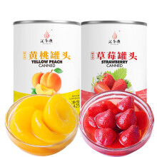 汇尔康[徐州馆]糖水黄桃罐头425g草莓410g2罐组合装鲜果投入鲜嫩多汁