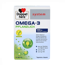 Doppelherz德国进口双心高浓缩深海鱼油omga-3 成年人中老年人鱼油 瑶房版 深海鱼油 亚麻籽海藻素食者专用 60粒 德国直邮原装进口