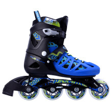 美洲狮（COUGAR） 滑冰鞋可调成人轮滑鞋 欧盟品质 男女款溜冰鞋 成人款 308N 黑蓝(鞋+护具+头盔+包) L(41-44码)