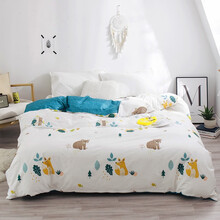 艺云阁 全棉被套单件全棉单人双人学生被套被罩加大双人被套 叮咚森林 160*210