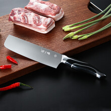 张小泉 黑旋风不锈钢小菜刀切片刀 一体化手柄方头小切刀 DC0164