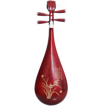 艾牧  练习 初学入门 成人 儿童 琵琶 乐器  红色上漆 硬木 梧桐木 面板 学生 演奏用琴 红木专业儿童琵琶蓝花蝴蝶款