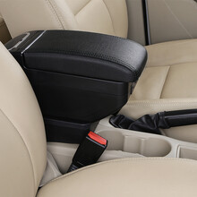 长安欧力威扶手箱专用免打孔中央欧力威x6扶手箱原装手扶箱改装配件双层汽车储物盒 黑色黑线-9usb-伸缩-双层加厚型