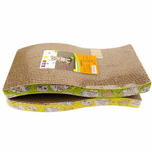 众旺 猫抓板猫咪沙发猫窝猫薄荷 瓦楞纸猫玩具 直板波浪形磨爪玩具 W型大号