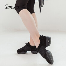 三沙（sansha） 三沙(sansha) 现代舞鞋女软底气垫网面广场舞运动舞蹈鞋P22LS 黑色 39
