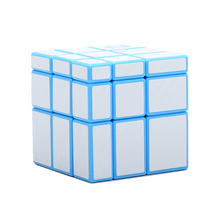 镜面魔方奇艺镜面实色圣手二阶镜面三阶镜面碳纤维镜面魔方专卖 碳纤维蓝底白贴