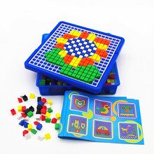 儿童益智玩具蘑菇钉插板拼图早教拼插积木3-6岁男女孩宝宝礼物 蘑菇钉(580粒左右+送约150粒左右补充包)