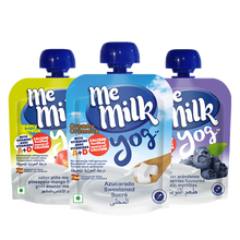 memilk儿童常温酸牛奶饮料酸酸乳西班牙进口儿童组合装便携哄娃利器90g*3袋 蓝莓1+菠萝芒果1+原味1