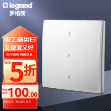 罗格朗（LEGRAND）开关面板 未莱IOT智能开关米家版无线遥控免布线 二位场景开关 陶瓷白