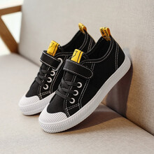 回力儿童小白鞋2019春季女童学生板鞋男童休闲单鞋百搭宝宝帆布鞋 黑色 35码/225内长约22.0CM