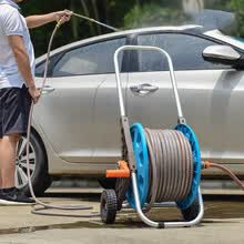 洗车水枪套装金属高压汽车水枪家用园艺浇花增压洗车器洗车水管洗车水抢收纳洗车工具洗车神器 免安装金属高压水枪收纳带轮套装 90米防爆水管