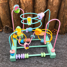 婴儿玩具6-12个月宝宝绕珠串珠儿童积木1-3周岁2男女孩早教 马卡龙水果绕珠