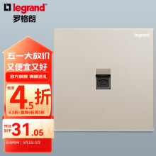 罗格朗（LEGRAND）开关插座面板仕典系列米兰金色 86型暗装墙壁电源套餐 电话插座