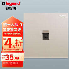 罗格朗（LEGRAND）开关插座面板仕典系列米兰金色 86型暗装墙壁电源套餐 超五类网络插座