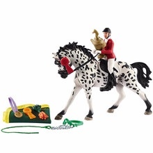思乐Schleich 仿真动物模型骑马俱乐部套装礼盒 竟赛与克那波斯图母马41434