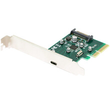 台式机PCI-E转USB3.1转接卡4X电脑高速短挡板TYPE-C连接线 C口1口3.1