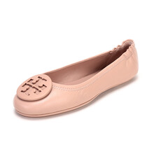 托里·伯奇 TORY BURCH 奢侈品 TB女鞋 皮革平底鞋船鞋裸粉色 49350 927 6/36.5码