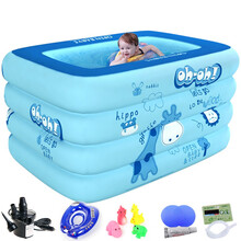 欧培（OPEN）婴儿游泳池 宝宝家用超大保温洗澡桶 儿童充气泳池 森林探险大号（电泵套餐）