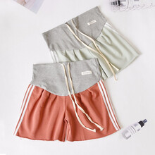 孕妇短裤夏季款时尚春秋潮妈外穿宽松运动裤子春夏孕妇裤夏装 橘红色 M