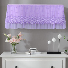 庭漫伊室内壁挂空调罩蕾丝挂机空调套1.5P2P卧室格力海尔智能全包空调罩子保护套挂式开机不取防尘罩 含玉紫 全包(1-1.5p)86cm内