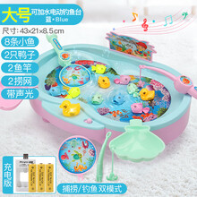 儿童磁性钓鱼宝宝玩具池套装小孩子1-3-6岁男孩2女孩电动早教 清新绿|充电版|加水道具声光旋转 8鱼2鸭子2鱼竿