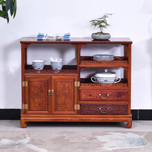 寻古红木家具缅甸花梨（学名：大果紫檀）餐边柜实木新中式碗柜厨房储物柜家用备餐柜歺边柜小茶水柜Q 长108*宽38*高85cm