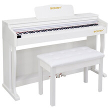 博美（BORMEY）电钢琴智能钢琴88键重锤数码钢琴 【指定考级】DEP-130A升级款重锤白+礼包