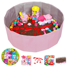 儿童玩沙子套装沙池决明子玩具沙滩池套装宝宝室内挖沙池组合家用 1米小猪马卡龙粉池超值款10斤装送垫