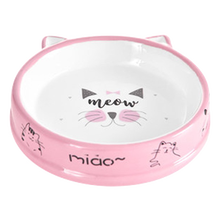 小不点宠物猫碗狗碗 狗盆猫食盆 猫咪狗狗吃饭用品 狗食盆陶瓷碗饭盆 大脸猫陶瓷碗-粉色
