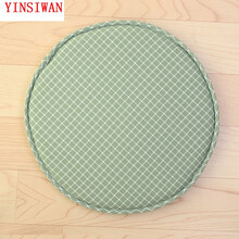 秋冬麻布宜家风时尚圆椅垫 坐垫 圆形餐椅 小圆凳垫加厚 绿格 直径33cm