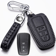 2021款丰田雷凌钥匙包套高档真牛皮专用19款雷凌钥匙扣双擎E＋18款折叠钥匙保护套壳链 F款黑色（2019-21款雷凌一键启动3按键）