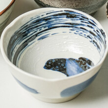 小鹿田烧粉吹清流日本制进口陶瓷餐具家用盘子日式深盘釉下彩餐盘菜盘汤盘 粉吹清流11.5cm小碗
