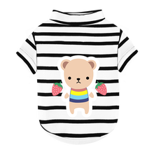 InnoPet小狗狗衣服夏季薄款泰迪猫咪博美比熊小型犬幼犬宠物无袖背心 「夏」条纹草莓熊 1号XS(建议2-3斤背长20胸围30)