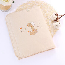 宝宝护肚围婴儿童护肚子纯棉护肚脐肚兜春秋防着凉彩棉腹围防踢被 小鹿杏色条纹春秋夹薄棉 L码适合1-5岁