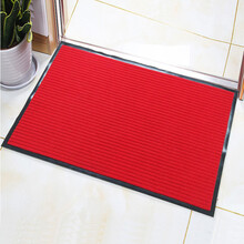店铺门口迎宾地毡欢迎光临地毯防滑防尘垫入户吸水可定制 条纹大红色【无字】 【定制凑单价】