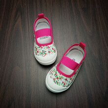 幼儿园软底室内鞋秋季女宝宝小白鞋男童小童帆布鞋一脚蹬儿童布鞋 枚红色 松紧带 内长16.7