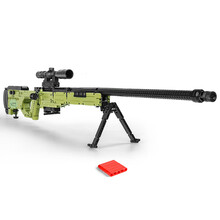 宇星模王儿童积木玩具阻击枪吃鸡对战兼容乐高男孩吃鸡积木玩具军事拼装积木枪系列AWM14010