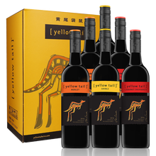 国际	袋鼠红酒 澳洲进口红酒整箱  黄尾袋鼠赤霞珠/西拉/梅洛葡萄酒750ml*6支组合礼盒装