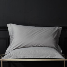 枕头套50*90纯色酒店加大枕套棉飞边50*80 50*90超大棉枕头套 灰飞边款   两只 50cmX90cm