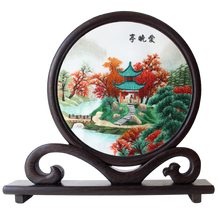 品绣者（pin xiu zhe） 湘绣 爱晚亭牡丹双面绣摆件客厅画手工刺绣礼品成品湖南长沙特产 爱晚亭