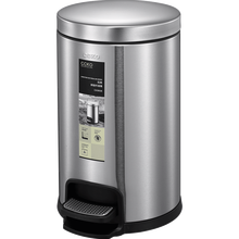 CCKO 德国脚踏垃圾桶家用客厅不锈钢带盖加厚创意欧式厨房卫生间卧室酒店办公室脚踩开盖静音垃圾桶大号 砂钢12L