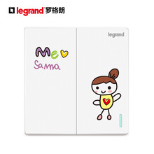 罗格朗（LEGRAND）开关插座面板电工电料仕典系列特色儿童卡通趣味开关面板清单报价 S7女孩A双开双控