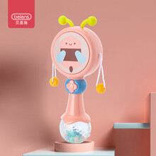 贝恩施 宝宝早教玩具 新生婴儿手摇铃 多功能音乐拨浪鼓B204  粉色