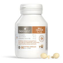【香港直邮】佰澳朗德Bio island 澳洲进口 儿童 宝宝 婴幼儿 补钙 乳钙 液体牛乳钙 婴儿钙软胶囊90粒
